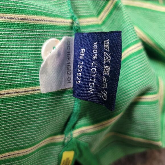Clubhouse Collection Masters Shirt Mens 2XL Golf Polo Green Striped Italy Made G - Picture 3 of 3